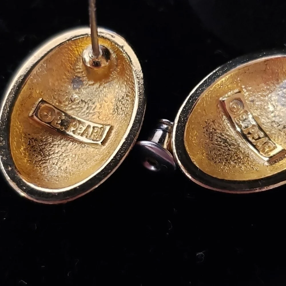 ERWIN PEARL 22kt Gold Plated Hand Painted Mosaic Earrings